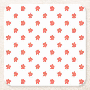 Floral Print Fabric Square Paper Coaster