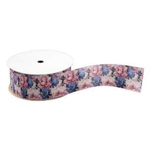 Floral Print Grosgrain Ribbon