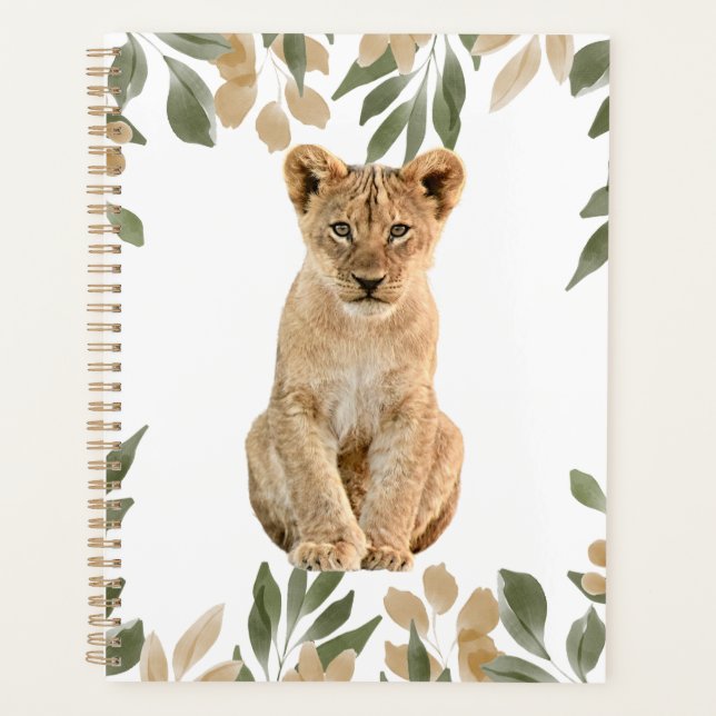 Floral Print Lioness Calendar Planner (Front)