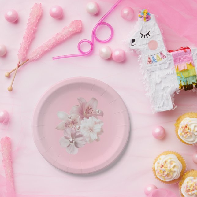 Floral Print  Paper Plate (Party)
