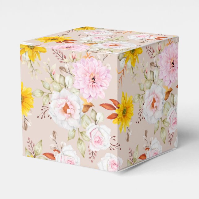 Floral Print Party Favour Box  (Front Side)