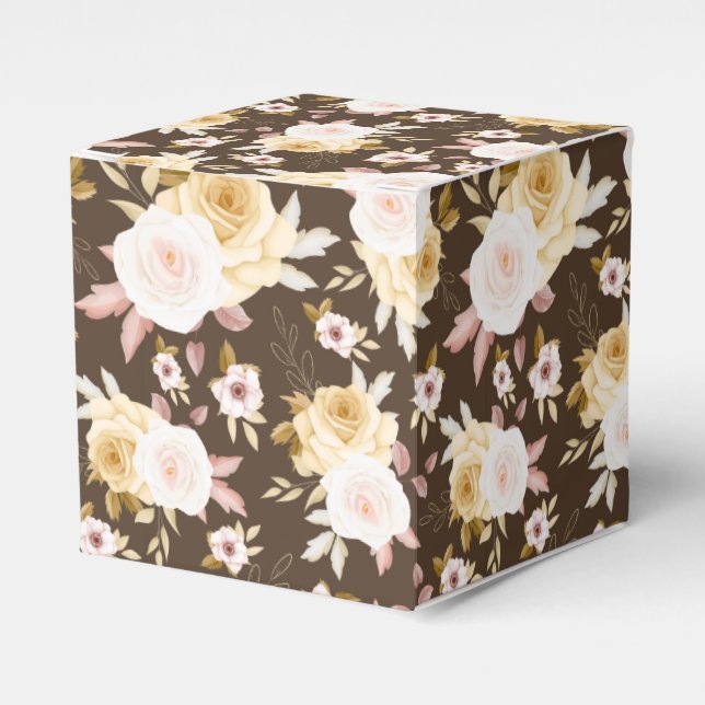 Floral Print Party Favour Box  (Front Side)