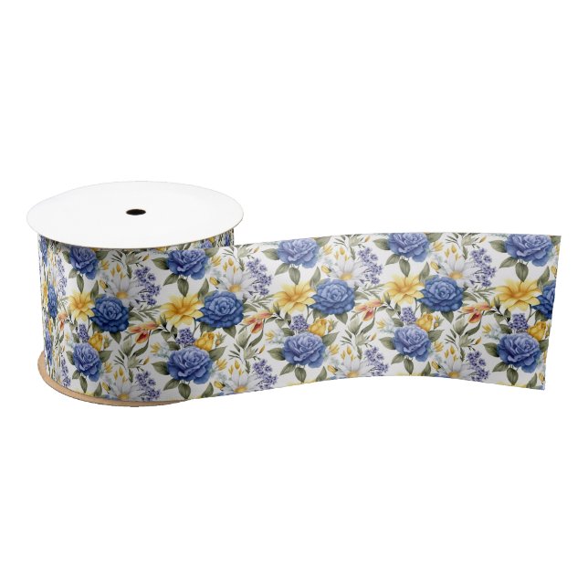 Floral Print Satin Ribbon (Spool)