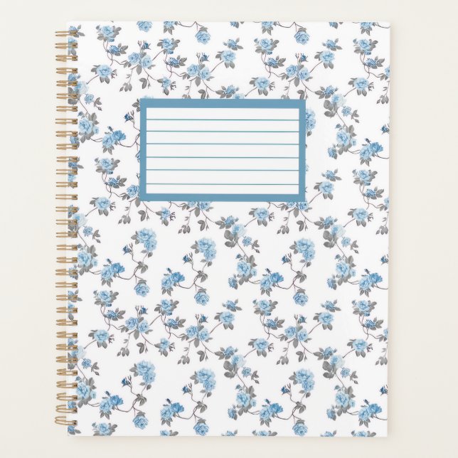 floral print Spiral Notebook planner (Front)