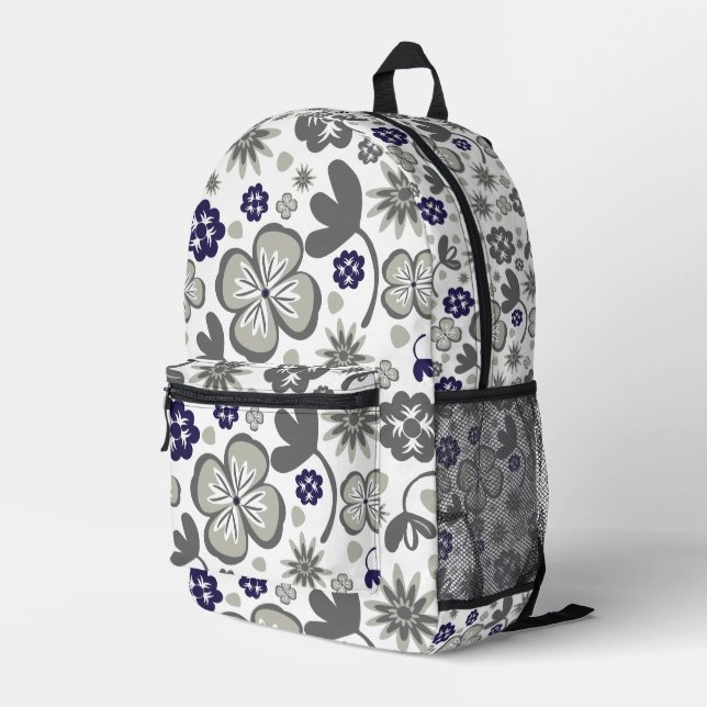 Floral Printed Backpack (Back Corner Right)