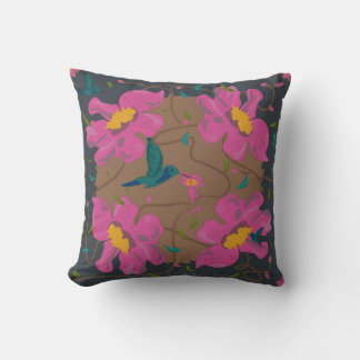 Floral printing of poui in spring cushion