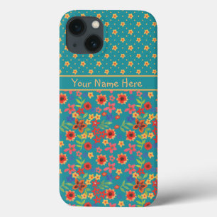 Floral Prints on Teal Custom iPhone 6 Xtreme Case