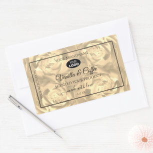 Floral Product Label Beige Roses Cream Colours Log