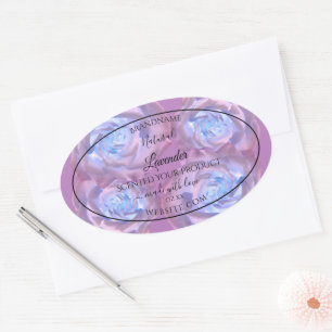 Floral Product Labels Luminous Purple Blue Roses