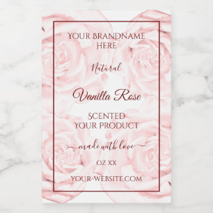 Floral Product Packaging Labels Light Pink Roses