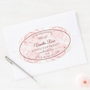 Floral Product Packaging Labels Light Pink Roses