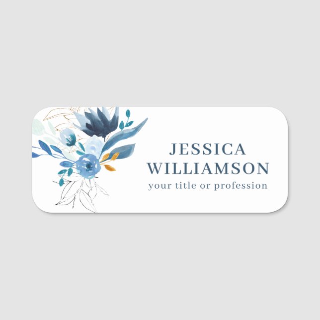 Floral Professional Conference Personalised Name Tag (Front)