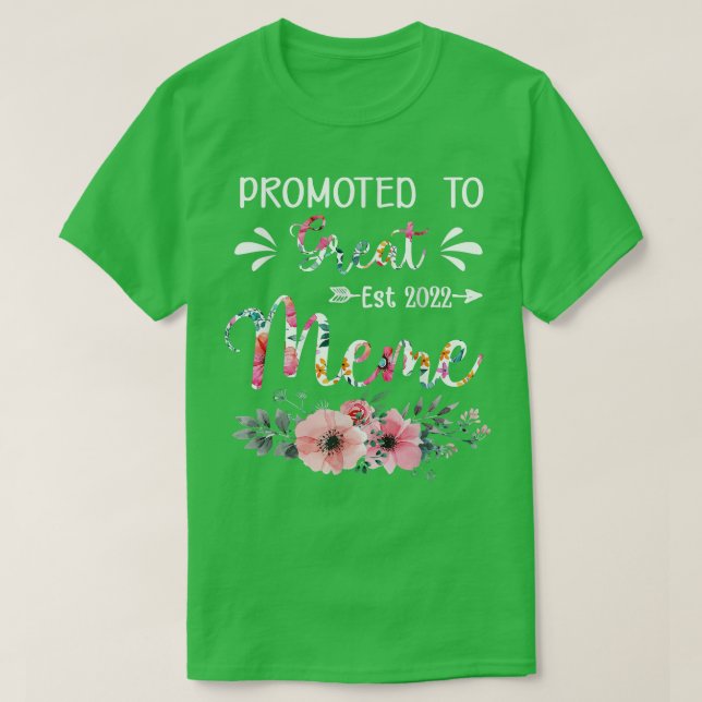 Floral Promoted To Great Meme 2022 Mothers Day Gif T-Shirt (Design Front)
