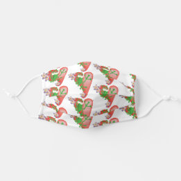 Floral protective face mask with a whimsical frog