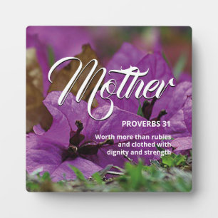 Floral PROVERBS 31 MOTHER Christian Plaque