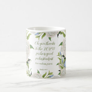 Floral Psalm 107:1  Coffee Mug