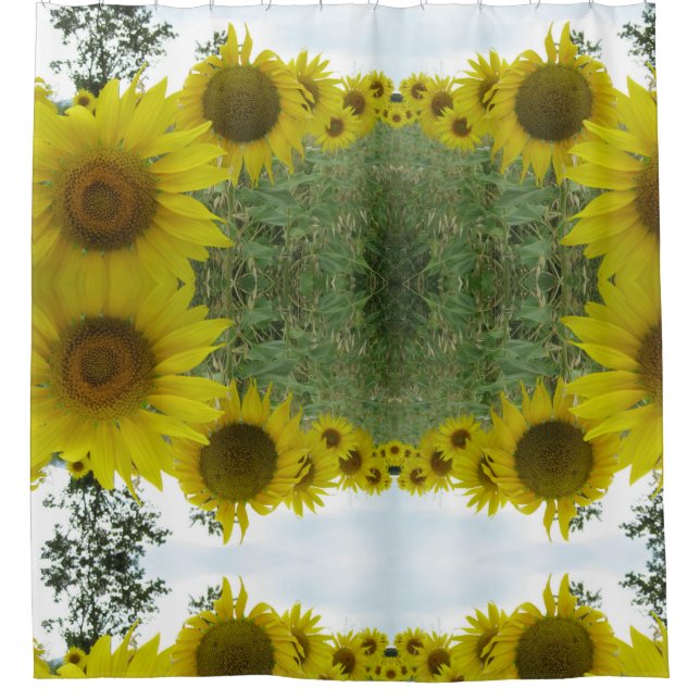 Floral Psychedeli Photo Shower Curtain (Front)