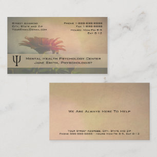 Floral Psychologist Counsellor Business Business Card