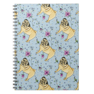 Floral Pug Notebook