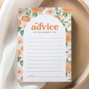 Floral Pumpkin Baby Shower Advice Card