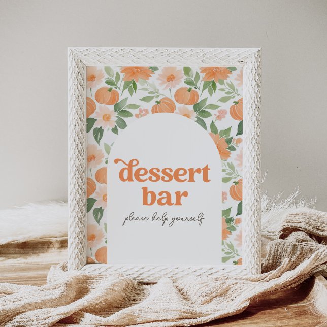 Floral Pumpkin Baby Shower Dessert Table Sign (Creator Uploaded)