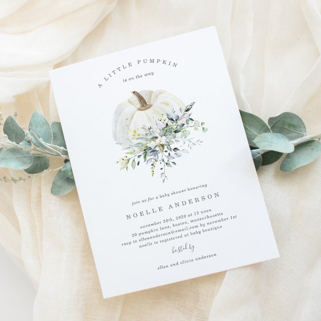 Floral Pumpkin Baby Shower Invitation (Creator Uploaded)