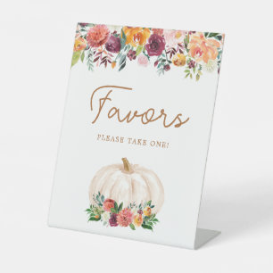 Floral Pumpkin Baby Shower Treats Sign