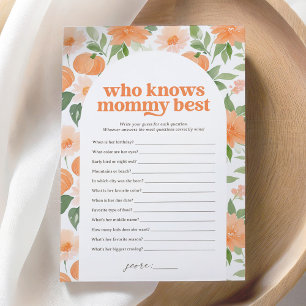 Floral Pumpkin Baby Shower Who Knows Mummy Best Invitation