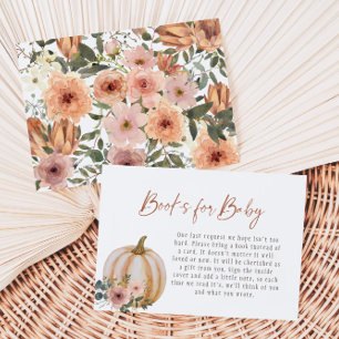 Floral Pumpkin Books For Baby Enclosure Card