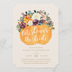 Floral Pumpkin Bridal Shower Invitation