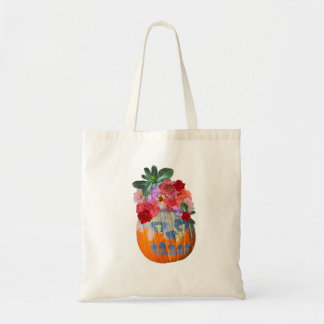 Floral Pumpkin Cutout Design for Autumn Spring Tote Bag