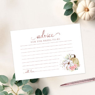 Floral Pumpkin Fall Bridal Shower Advice Cards