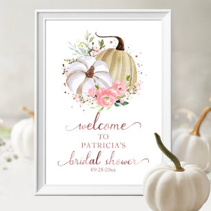 Floral Pumpkin Fall Bridal Shower Welcome Sign
