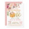 Floral Pumpkin First Birthday Invitation - Girl