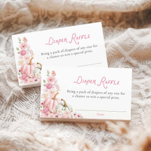 Floral Pumpkin Girl Diaper Raffle Card
