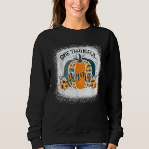 Floral Pumpkin One Thankful Mama Fall Autumn Thank Sweatshirt