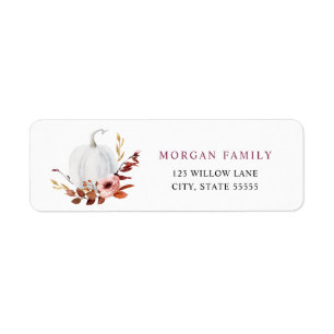 Floral Pumpkin Return Address Label