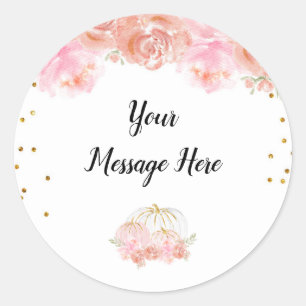 Floral Pumpkin Thank You Sticker