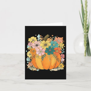 Floral Pumpkin Thanksgiving Cosy Autumn Fall Vibes Card
