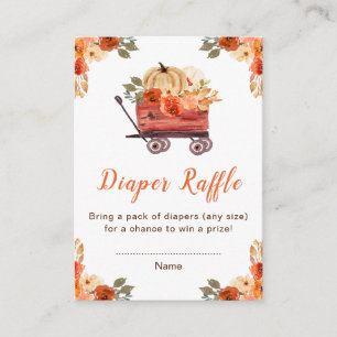 Floral Pumpkin Truck Baby Show Diaper Raffle Enclosure Card