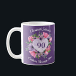 Floral Purple 90th Birthday Mug for Women<br><div class="desc">Looking for an inexpensive birthday gift for a 90 year old woman? She'll love sipping her favourite coffee or tea from this lovely personalised purple 90th birthday mug. Gorgeous floral heart mug can be personalised with her name and your own custom message... perfect gift for the 90 year old woman...</div>