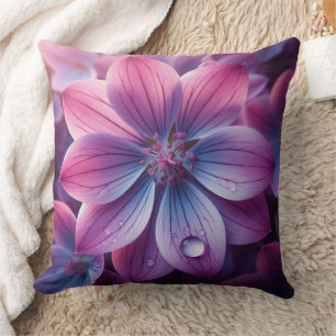 Floral Purple and Pink Lilac Flower Cushion
