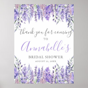 Floral Purple Bridal Shower Thank You Sign