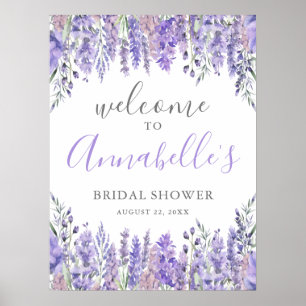 Floral Purple Bridal Shower Welcome Sign