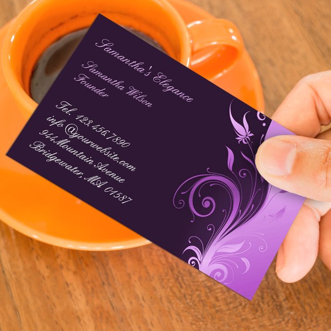 Floral Purple Business Card (Creator Uploaded)