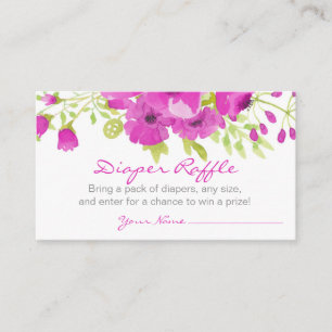 Floral Purple Diaper Raffle Enclosure Card
