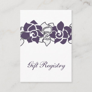 floral purple Gift registry Cards