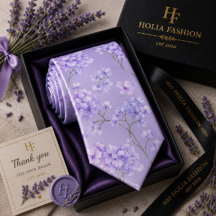 Floral Purple Lavender Neck Tie