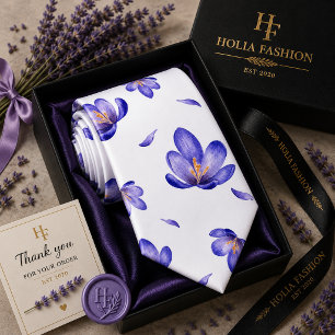 Floral Purple Lavender Neck Tie