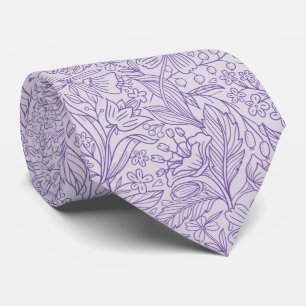 Floral Purple Lavender Neck Tie